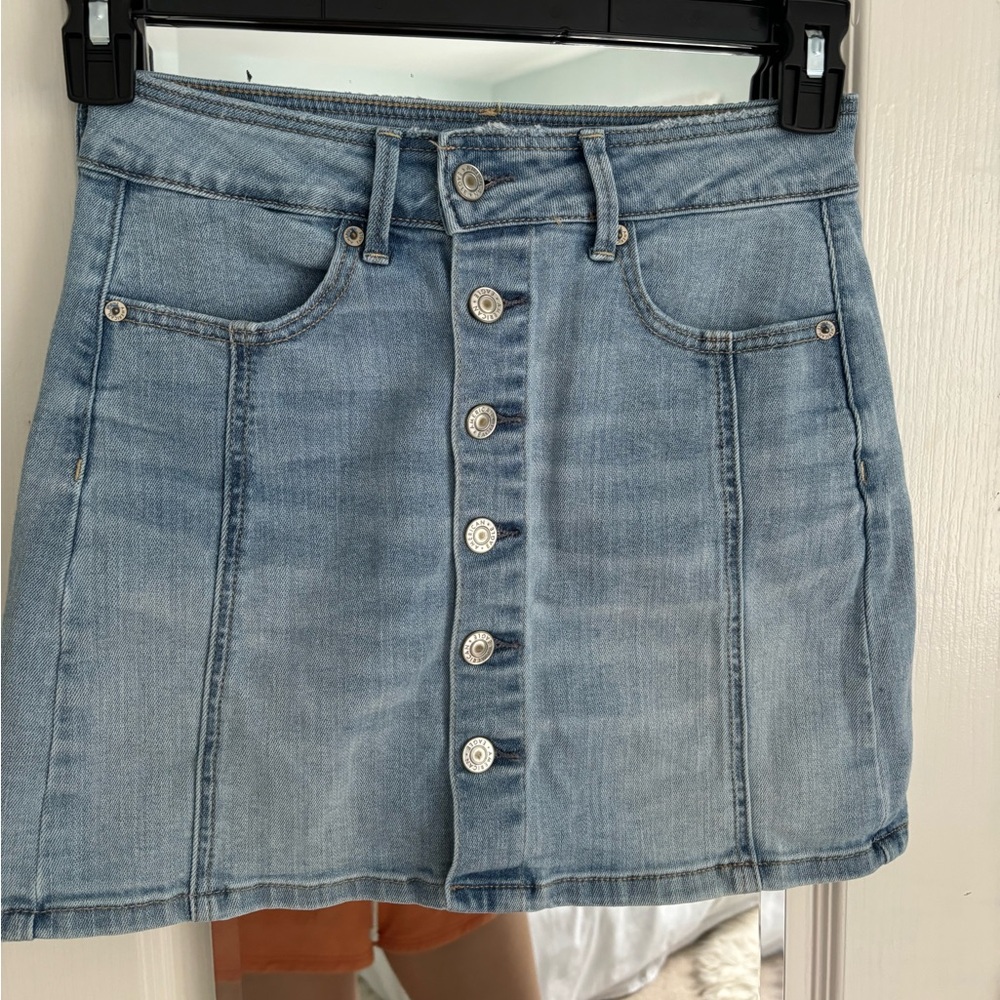 American Eagle A-line button up denim skirt